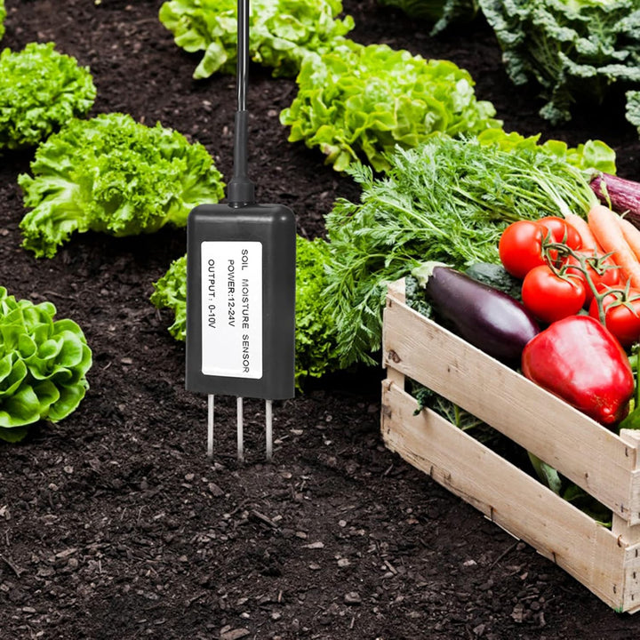 Duokon Bodenfeuchtesensor 0-10V, ABS Hochwertiges 2-In-1 Bodentemperatur Feuchtesensor Messumformer