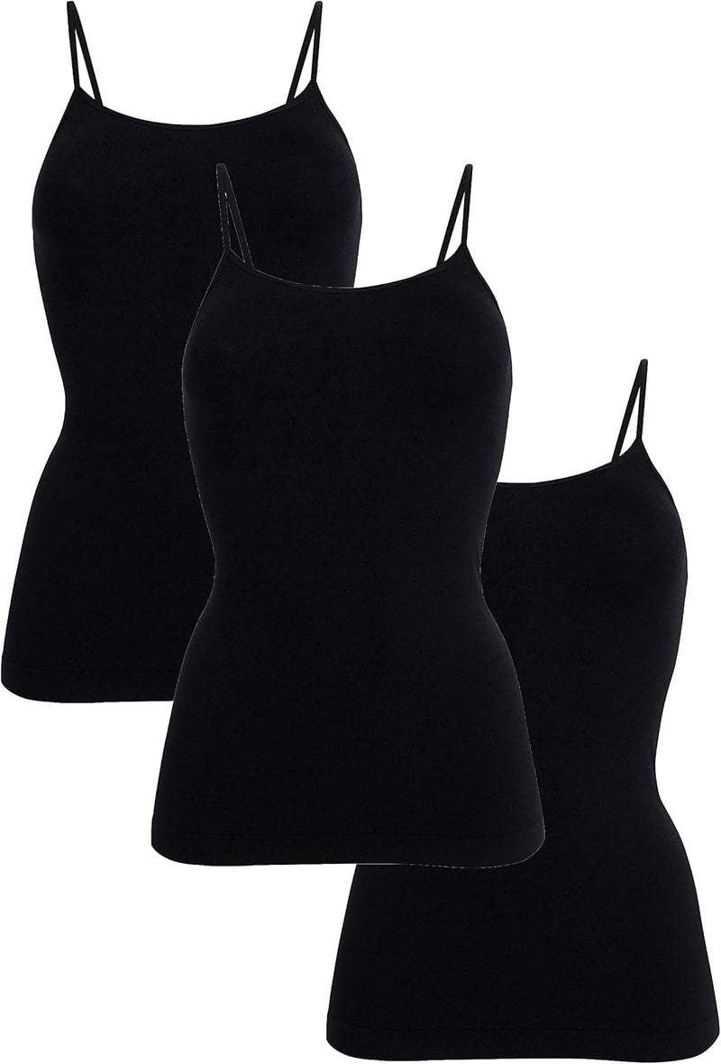 UnsichtBra 3er Pack Damen Shape Unterhemden | Spaghettiträger Basic Top Unterhemd | Mikrofaser Spagh