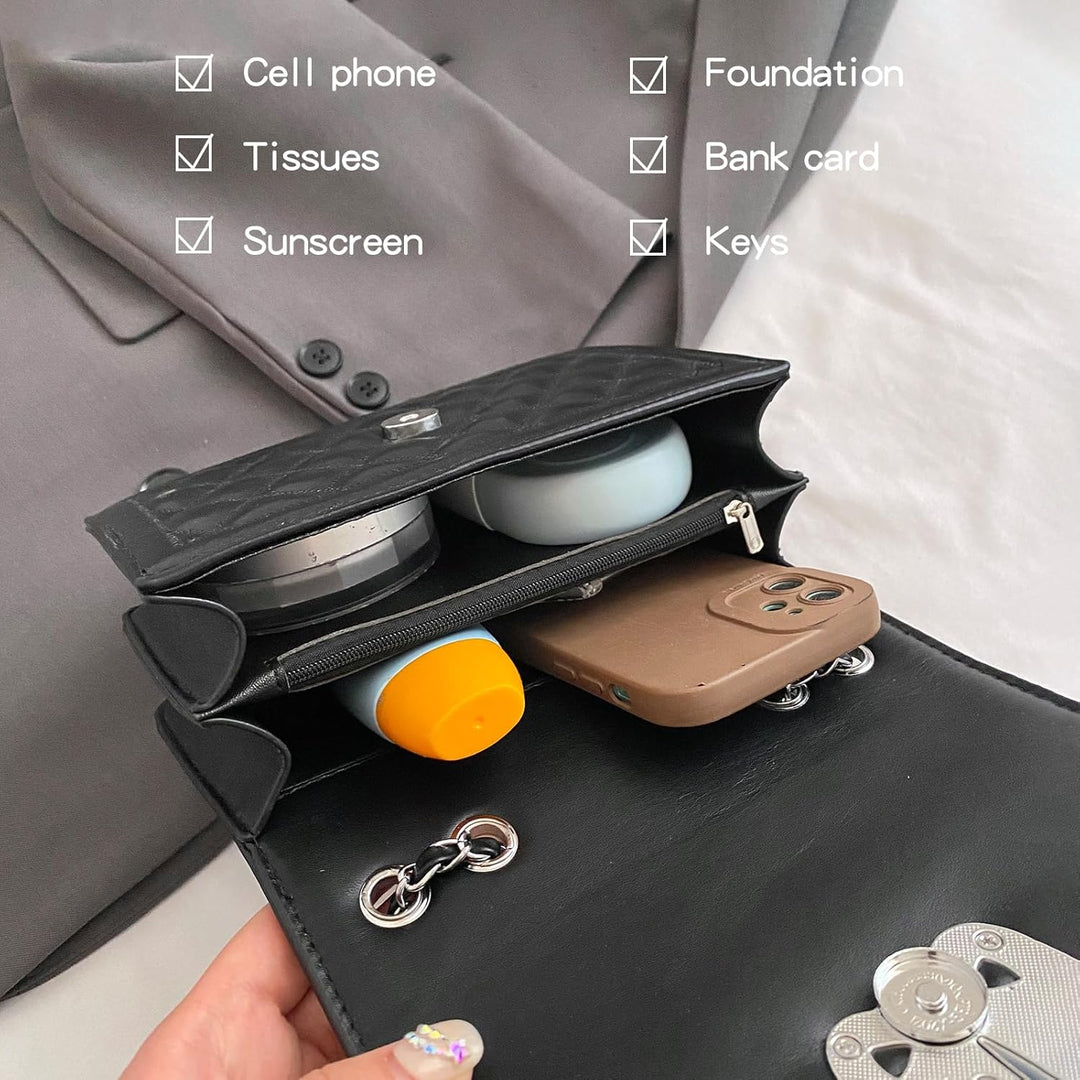 Travistar Damen Umhängetasche Kleine - Kette Schulterriemen Crossbody Bag - Lingge Tasche Schulterta