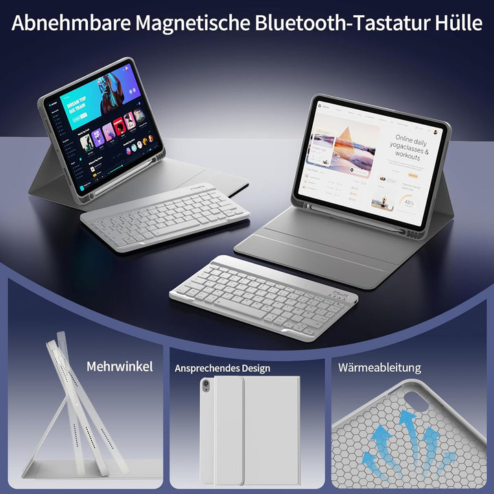 Hülle mit Tastatur für iPad Air 11 Zoll 2026/2025/2024, für iPad Air 10,9 2022/2020 5./4. Generation