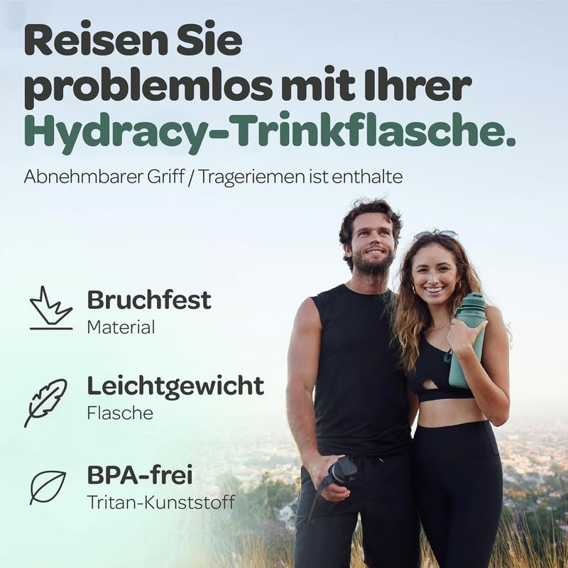 Hydracy Trinkflasche mit Fruchteinsatz - 1L Wasserflasche - BPA-freie Trinkflasche mit Zeitmarkierun