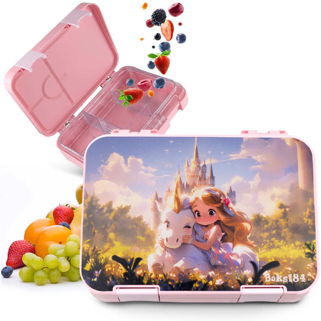 Brotdose Kinder mit Fächern - Bento Box auslaufsicher - robust - BPA Frei Lunchbox - Brotbox für Sch
