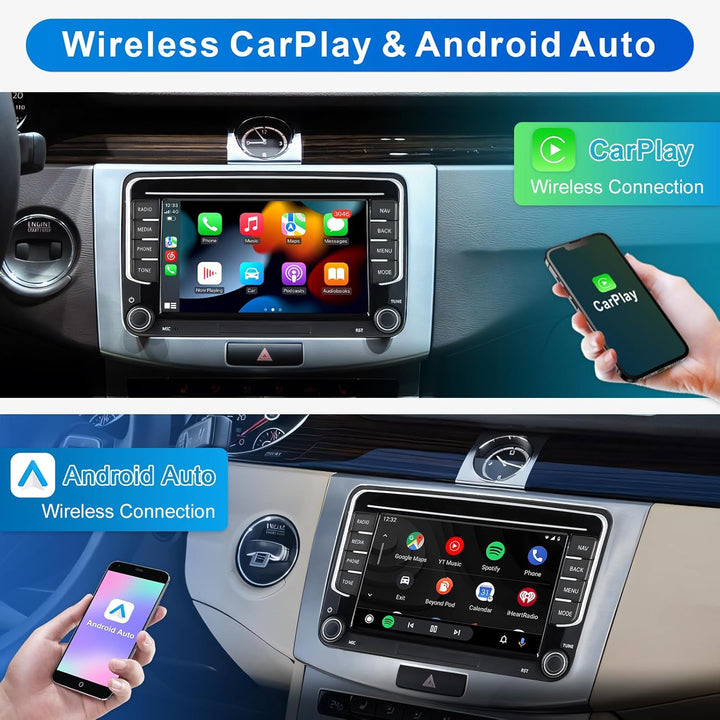 Android Autoradio mit Navi Bildschirm für VW Golf 5 6 Seat Passat, 8-Core 4GB+64GB Wireless Android