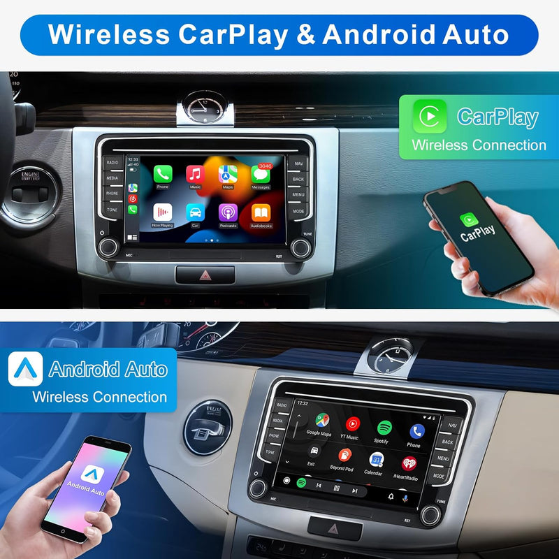 Android Autoradio mit Navi Bildschirm für VW Golf 5 6 Seat Passat, 8-Core 4GB+64GB Wireless Android