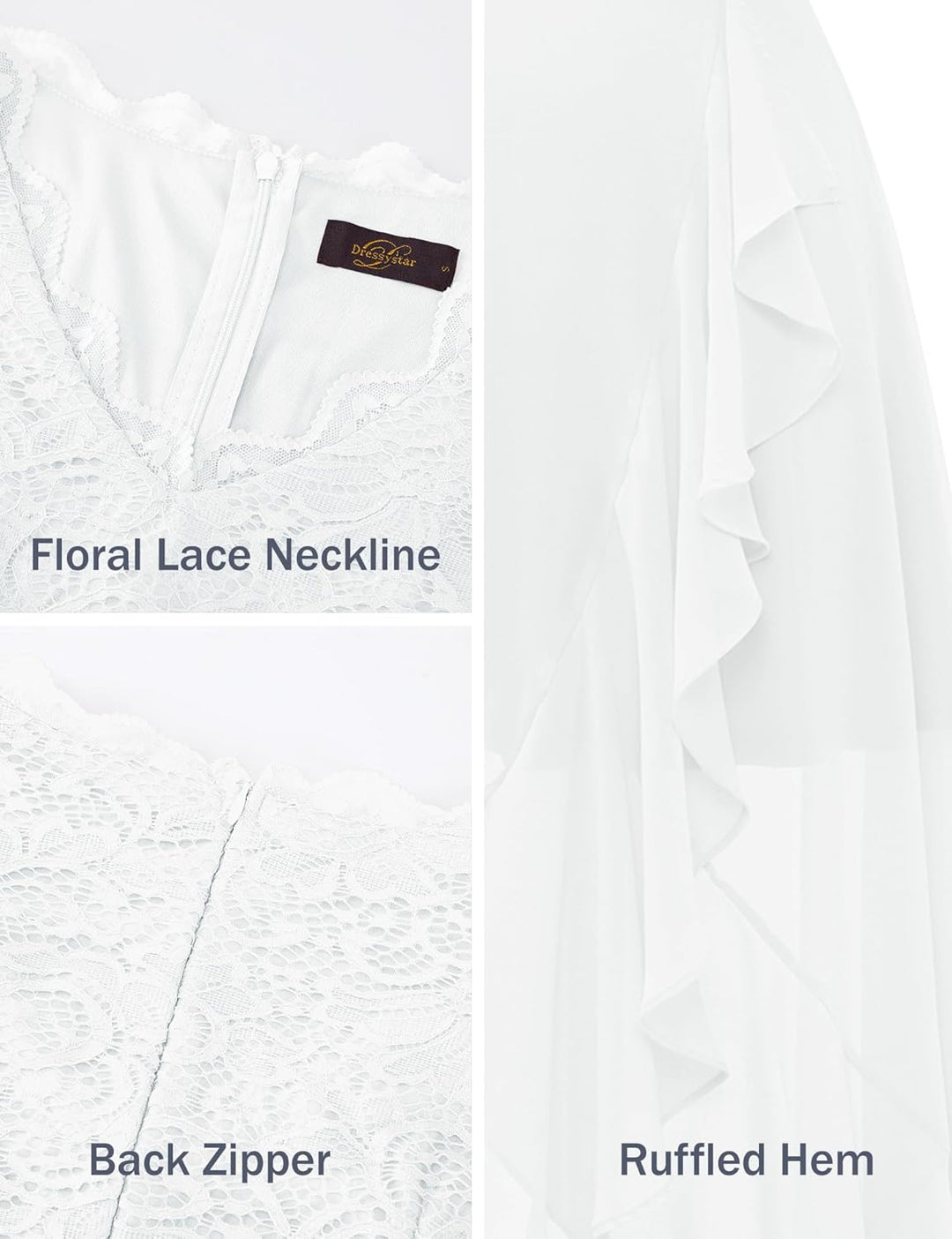 Dressystar Damen Abendkleider Elegant für Hochzeit Neckholder Maxi Brautkleid Jugendweihes Festliche