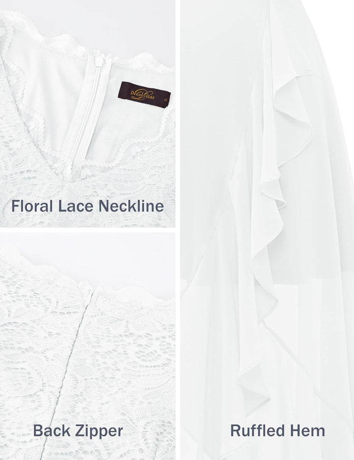 Dressystar Damen Abendkleider Elegant für Hochzeit Neckholder Maxi Brautkleid Jugendweihes Festliche