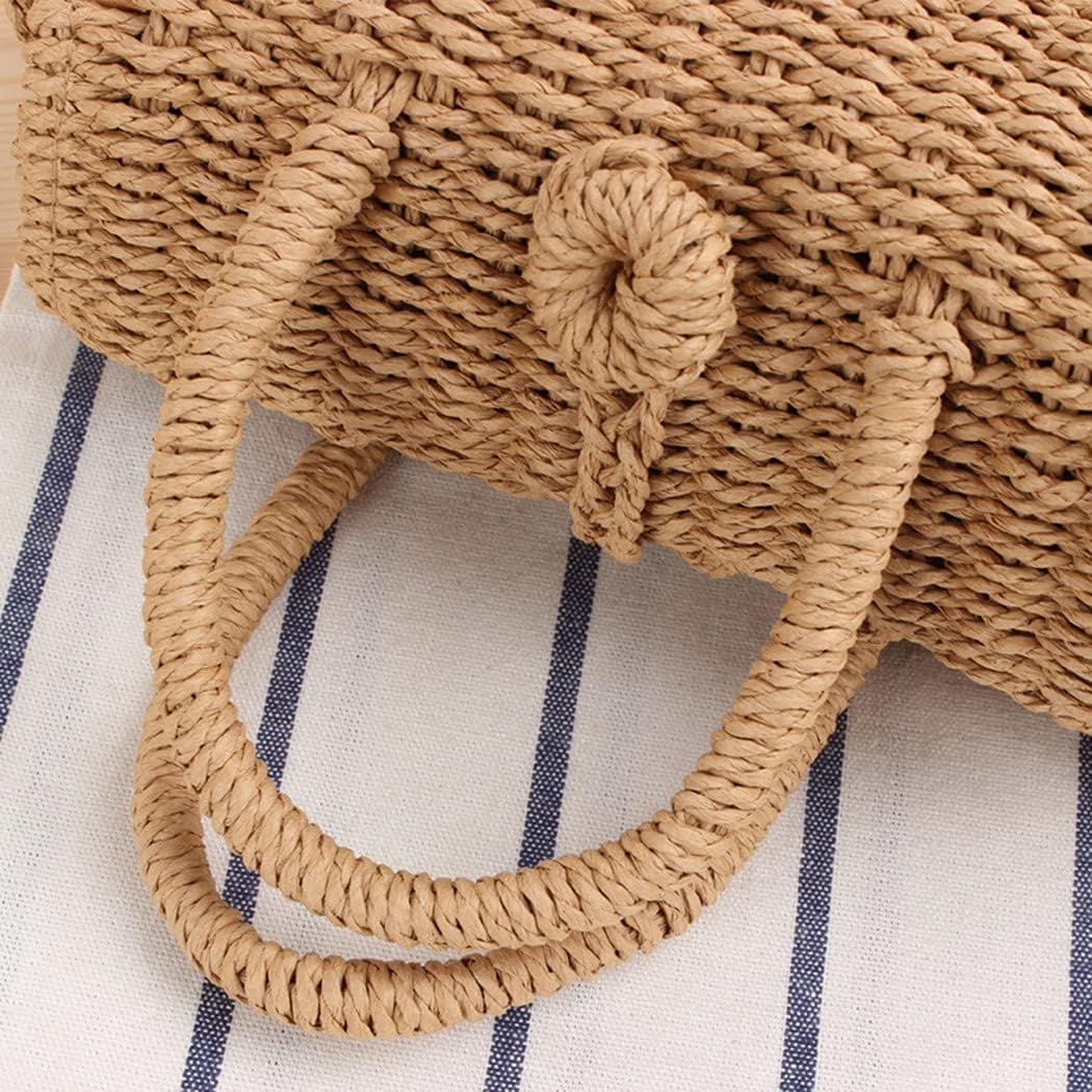 H.S.G.K Stroh Crossbody Tasche Frauen Weave Schultertasche Quadratisch Sommer Strand Handtaschen Boh