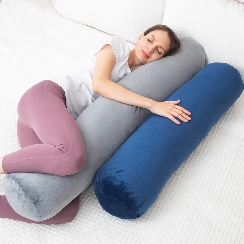 Body Pillow for Adults, Full Body Pilllow for Sleeping, Long Round Cervical Pillow, Bolster Side Sle