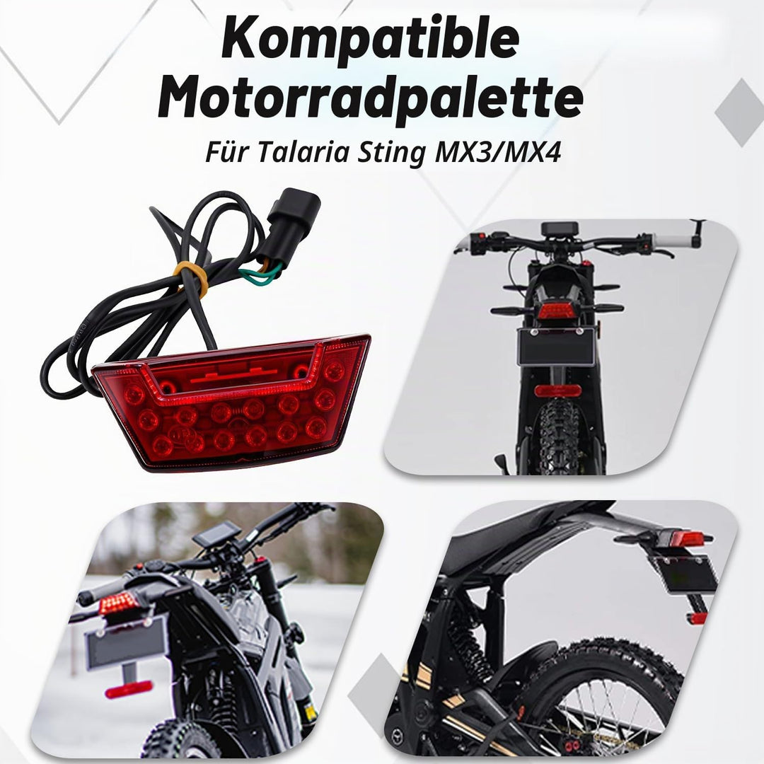 Runfarr Motorrad-Bremsrückleuchten, Rückleuchten, Lampen, DRL-Licht für Talaria Sting Talariasting M