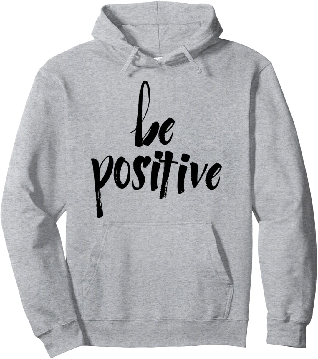 Trendy Black Be Positive Pullover Hoodie
