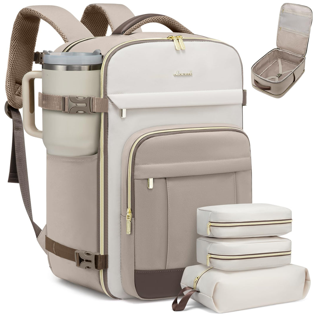 LOVEVOOK Rucksack Handgepäck Flugzeug, 50L Gross Reiserucksack Damen für 18 Zoll Laptop, Wasserdicht