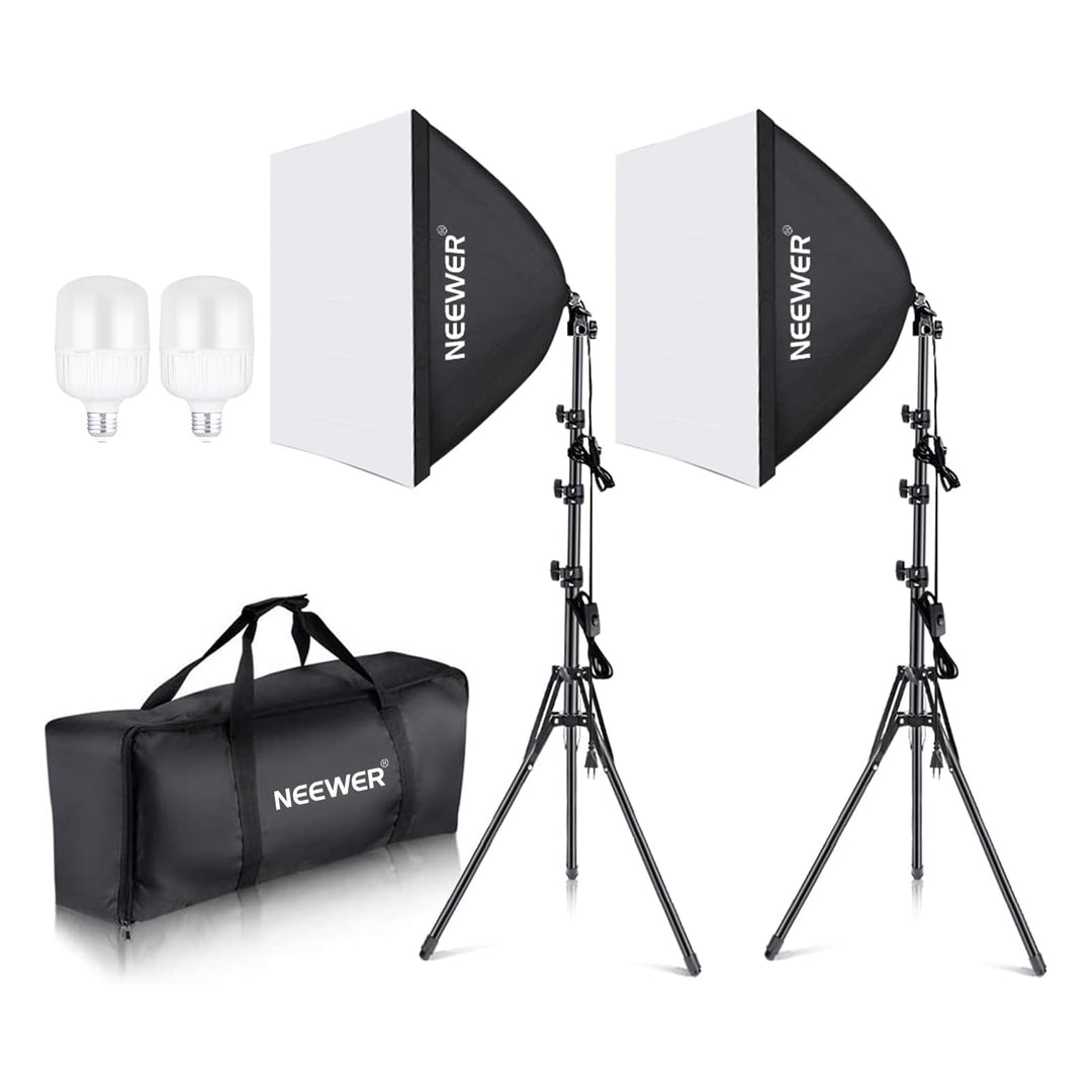 Neewer 60x60cm Softbox mit E27 Sockel 700W Studioleuchte Softbox Set, für Fotostudio-Porträts, Produ