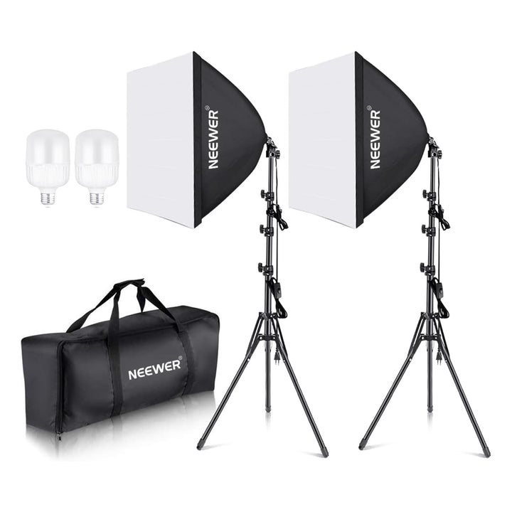 Neewer 60x60cm Softbox mit E27 Sockel 700W Studioleuchte Softbox Set, für Fotostudio-Porträts, Produ