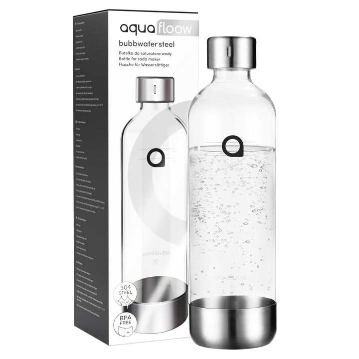 Aquafloow Wassersprudler Ersatzflasche für Soda Maker – BPA-freie 0,8 L Sprudelflasche aus Kunststof