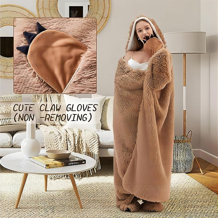Faultier Decke mit Ärmeln und Hüttenschuhe - Geschenke für Frauen, Kuscheldecke mit ärmeln Faultier