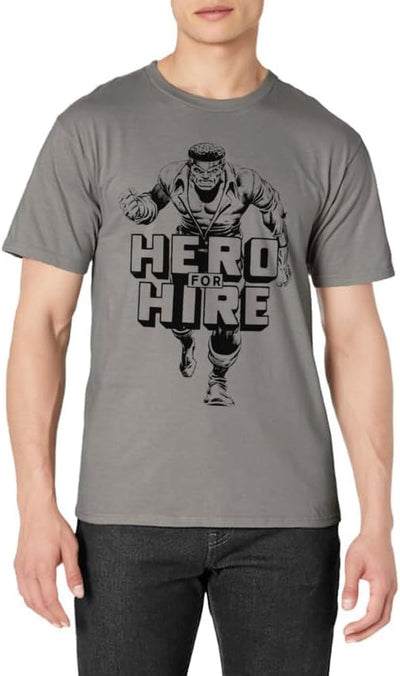 Men's Marvel Heroes For Hire Luke Cage Grayscale Graphic T-Shirt 2XL Lemon