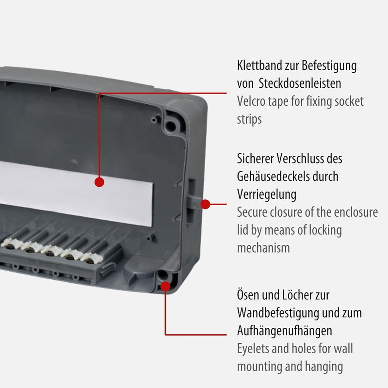 Brennenstuhl wetterfeste Box (IP54 Kabelbox wasserdicht für den Aussenbereich zum Schutz von Steckve