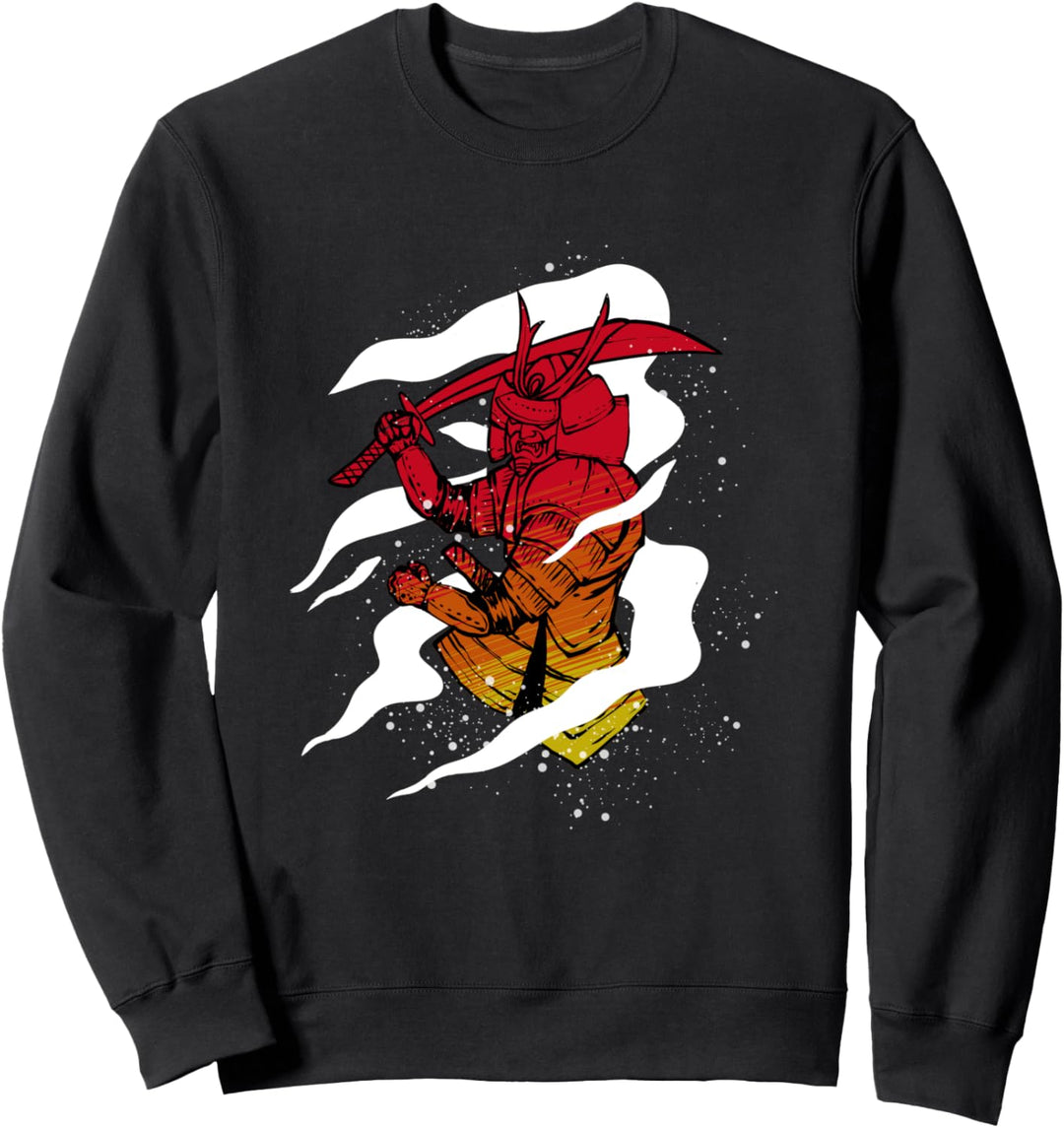 Japanische Kunst Samurai Vintage Kämpfer Retro Sweatshirt
