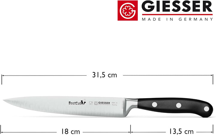 GIESSER seit 1776 - Made in Germany - scharfes Filiermesser geschmiedet 18 cm BestCut, hitzebeständi