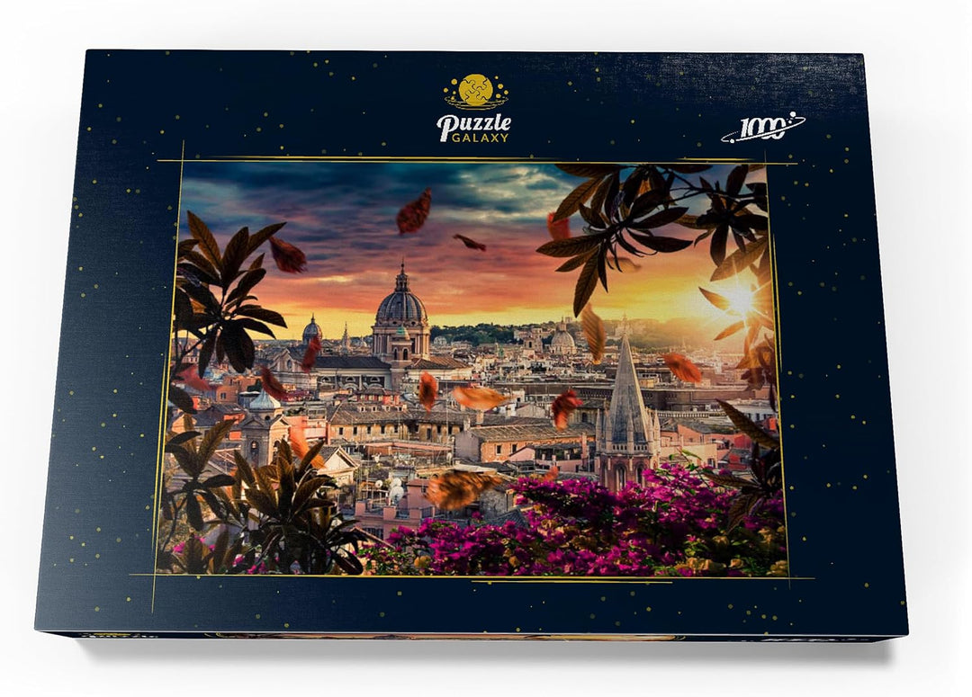 Schöner Sonnenuntergang über der Stadt Rom am Abend - Premium 1000 Teile Puzzle - MyPuzzle Sonderkol