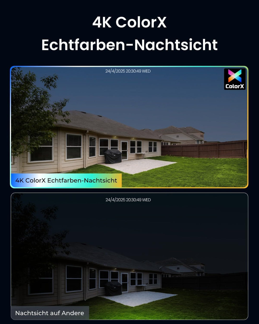 Reolink CX820 ColorX PoE Kamera, 4K UHD, Echtfarben Nachtsicht, F1.0 Superblende, 1/1,8" Bildsensor,