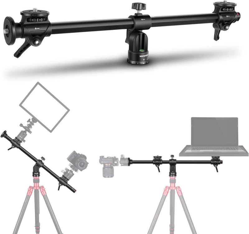 NEEWER 76cm Horizontalstativ Mittelachse mit 3/8"Schraube,Aluminiumlegierung 360° drehbar 180°Vertik