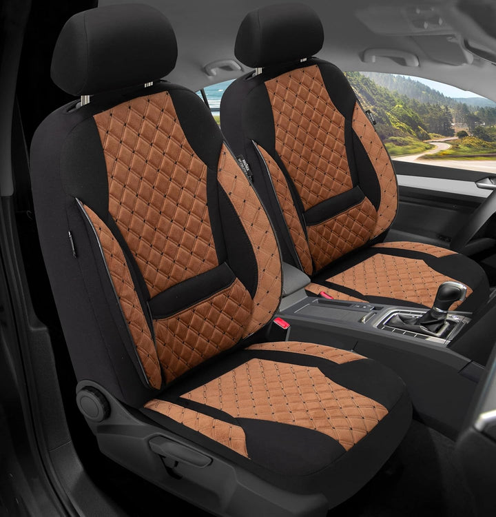 BREMER SITZBEZÜGE Mass Sitzbezüge Schonbezüge für Mercedes GLK X204 TK611 TK611 - Schokobraun / Schw