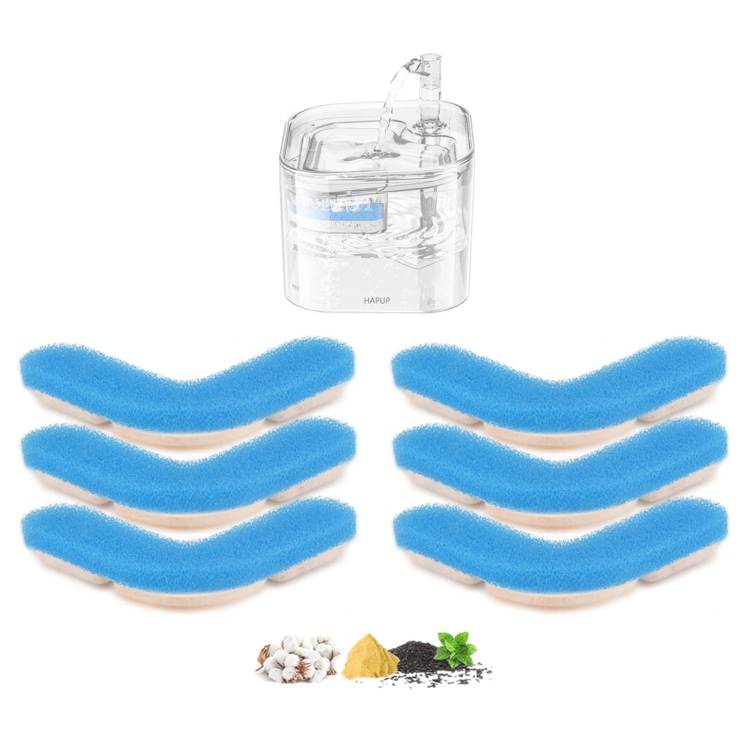 HAPUP Katzenbrunnen Filter Trinkbrunnen für Katzen Filters 6 Wiederverwendbare Ersatzfilter mit 4 Fi