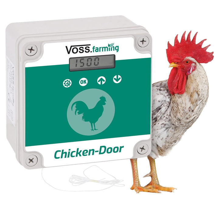 VOSS.farming Set Chicken-Door automatische Hühnertür, Türöffnung, Türöffner für Hühnerstall, Hühnerh