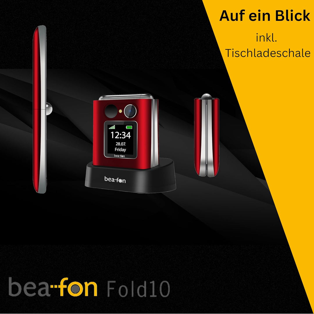 Beafon, silverline, Fold10, Klapphandy, SOS Notruftaste, XL Farbinnendiplay 2,2" (5,58cm), XL Farbau