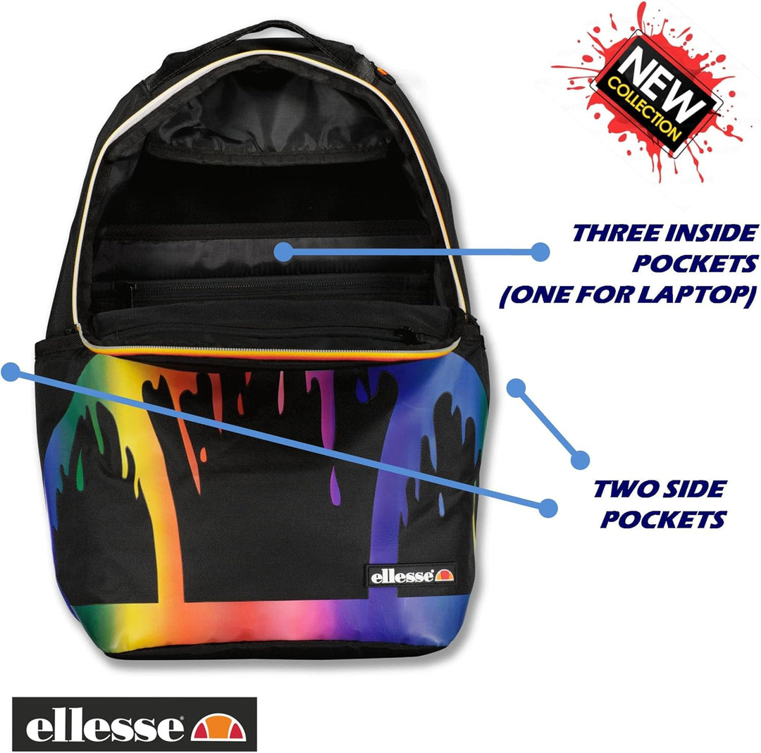Ellesse Laptop-Rucksack, PC-Rucksack, Reiserucksack, Flugzeug, Handgepäck, Uni-Arbeit, wasserdicht,