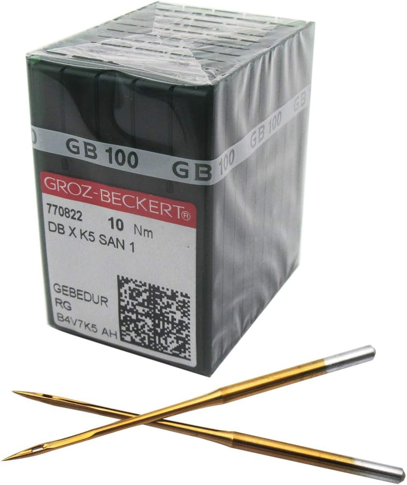 Groz-Beckert Nadeln – 100 Stück Groz Beckert DBXK5 SAN1 GEBEDUR Titanium beschichtete Industriell St