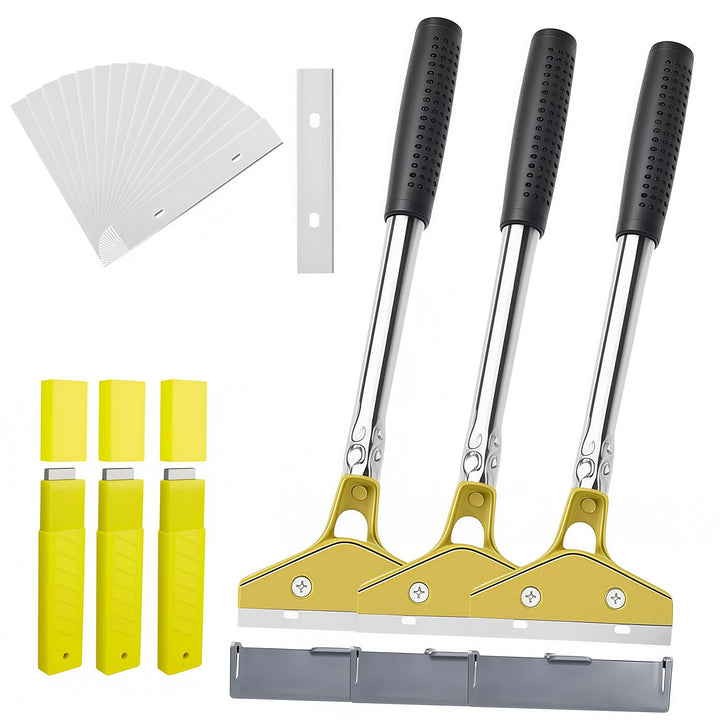 3 Stück Tapetenentferner Set, Tapetenschaber mit 30 Klingen, Tapetenschaber mit Gummigriff für Entfe