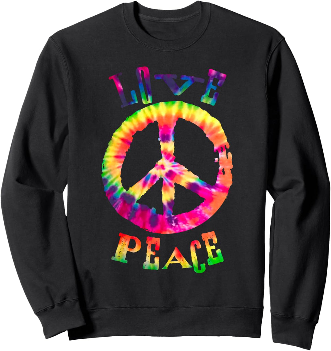 Peace Sign Tee Love T-Shirt 60er 70er Jahre Krawatte Hippie Kostüm Sweatshirt