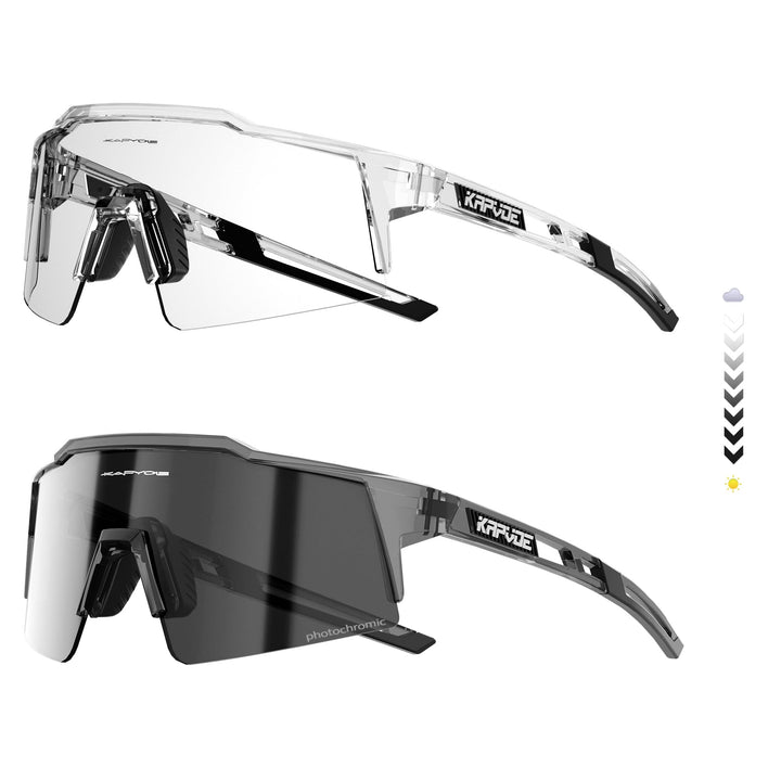 KAPVOE Photochromatische Selbsttönend Fahrradbrille TR90 Rahmen für Herren Damen Jungen Mädchen Klar