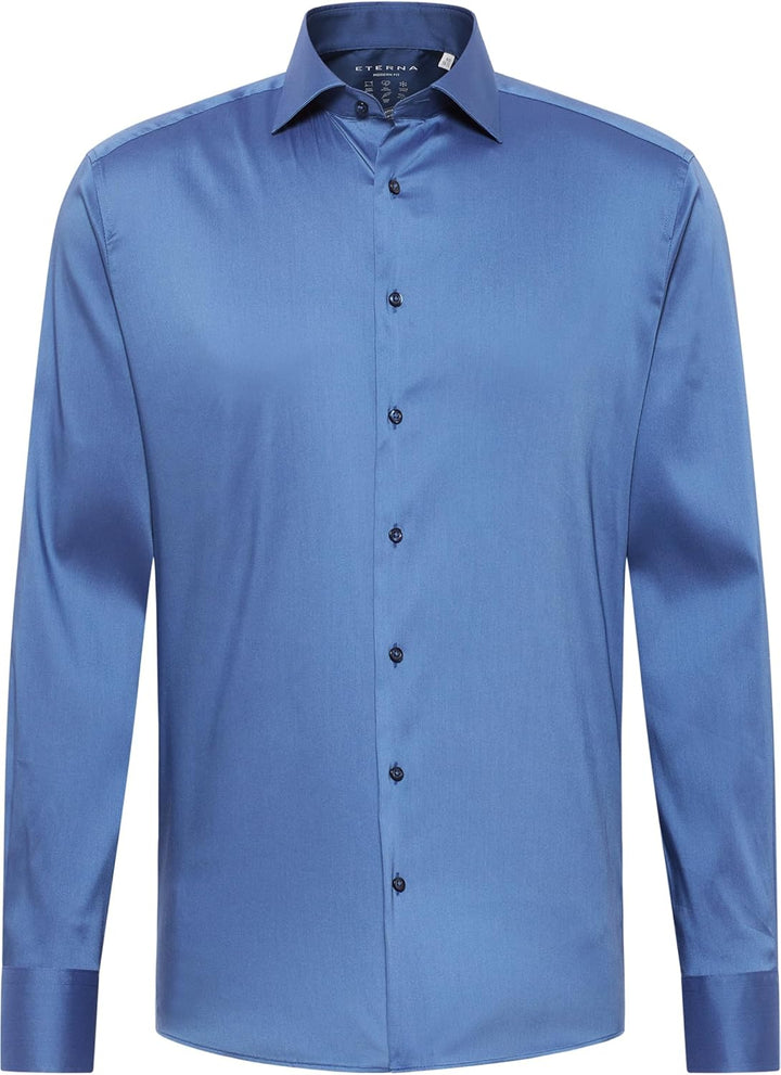 ETERNA Herren Performance Shirt MODERN FIT 39 Kragen / 67 Ärmel Rauchblau, 39 Kragen / 67 Ärmel Rauc