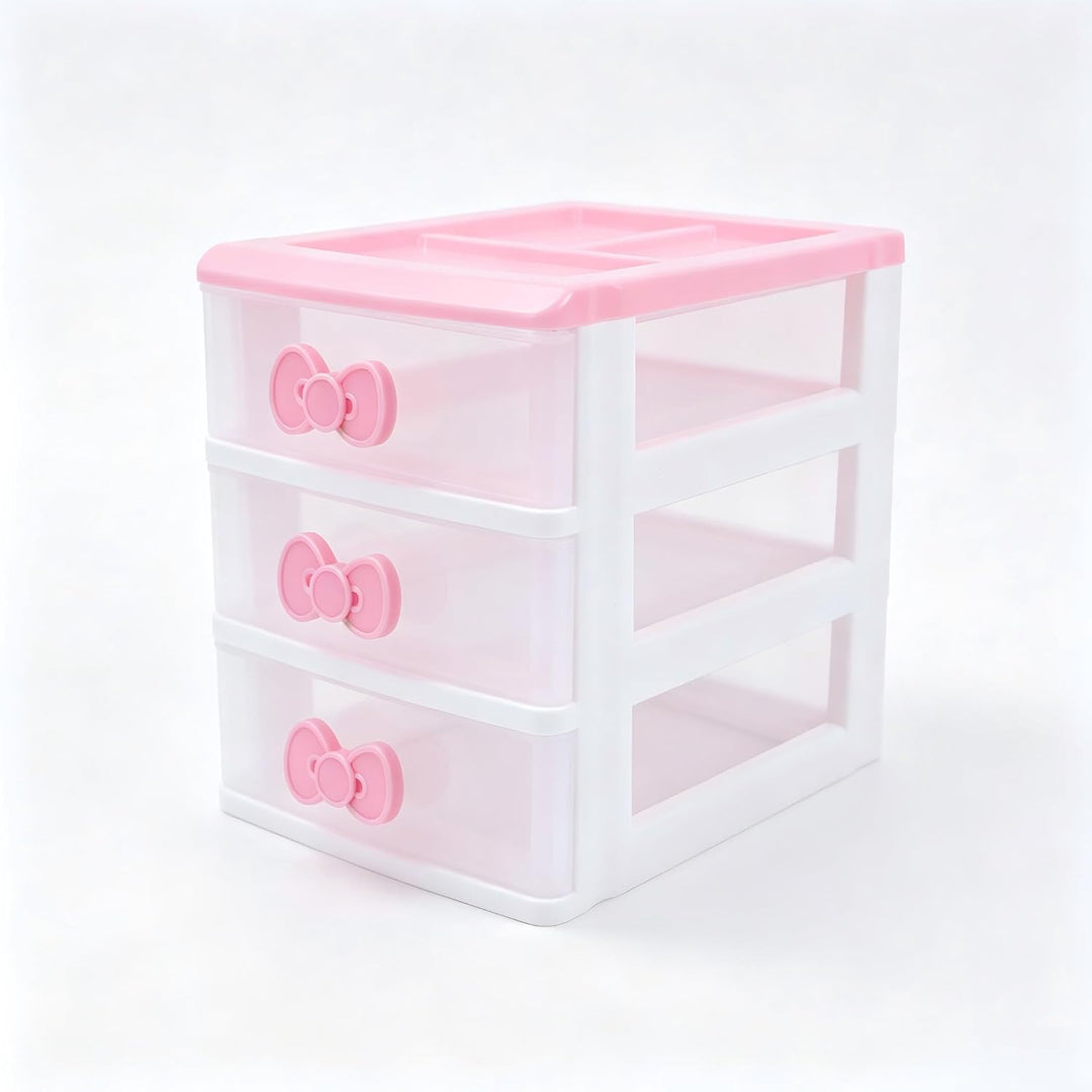 Schöne Mädchen rosa Farbe Kawaii &amp; niedliche Desktop-Schublade Aufbewahrungsbox Empfänger Organizer