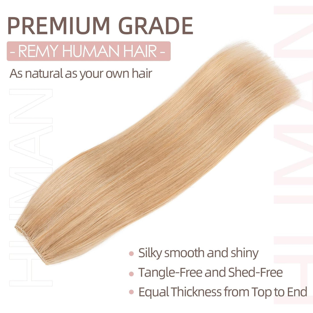 Extensions Echthaar mit Gummiband, Silk-co Wire in Extensions Aschblond Highlights Bleichblond 60g,