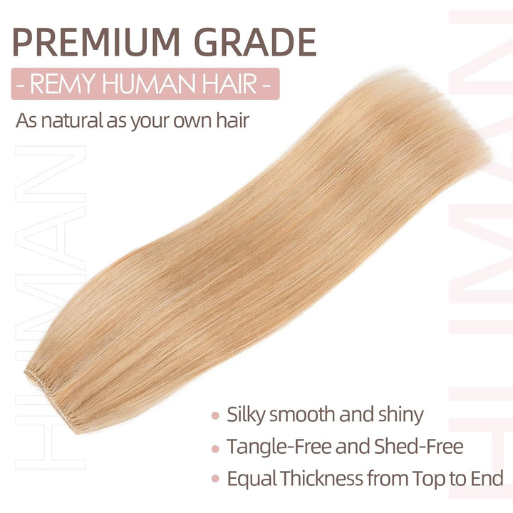 Extensions Echthaar mit Gummiband, Silk-co Wire in Extensions Aschblond Highlights Bleichblond 60g,