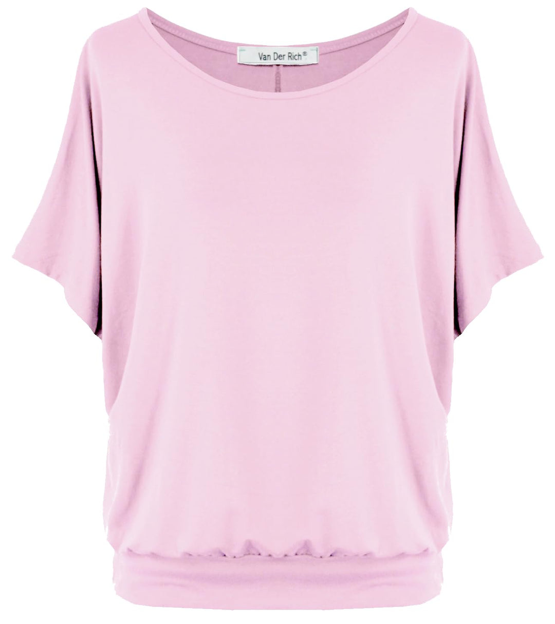 Van Der Rich ® - Oversize T-Shirt mit Fledermausärme - Damen Rosa M, Rosa M