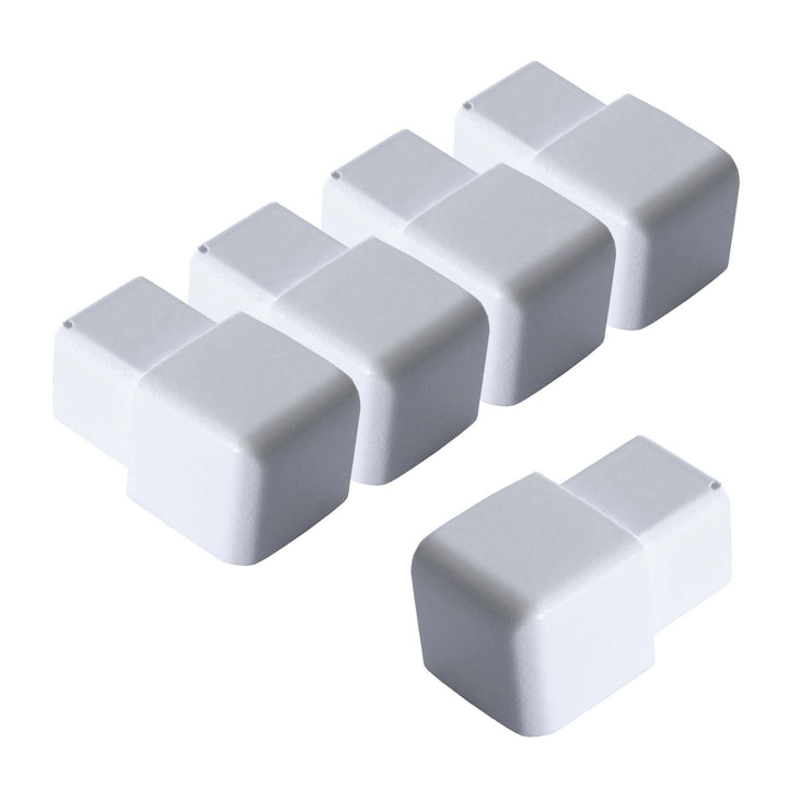 5x Endstück für Fliesenschiene 12,5mm Quadratprofil Aluminium (eloxiert) Weiss, Fliesenprofil Höhe 1