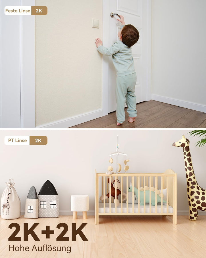 Imou Überwachungskamera Innen mit 2K Dual-Objektiv, 2.4GHz/5GHz WLAN, Personen-/Haustiererkennung, F