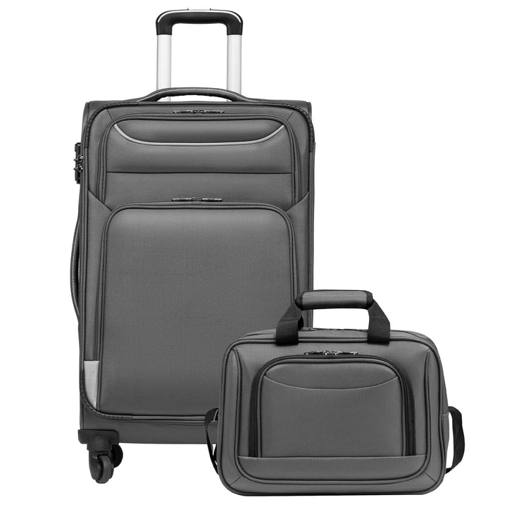 COOLIFE Koffer Trolley Koffer Reisekoffer von 4 Rollen Stoffkoffer Handgepäck TSA-Schloss Der Koffer