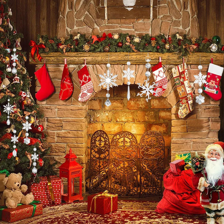 Weihnachtsbaumschmuck- Acryl Eiszapfen Schneeflocke Eistropfen Anhänger-16 Stück Weihnachtsbaumschmu