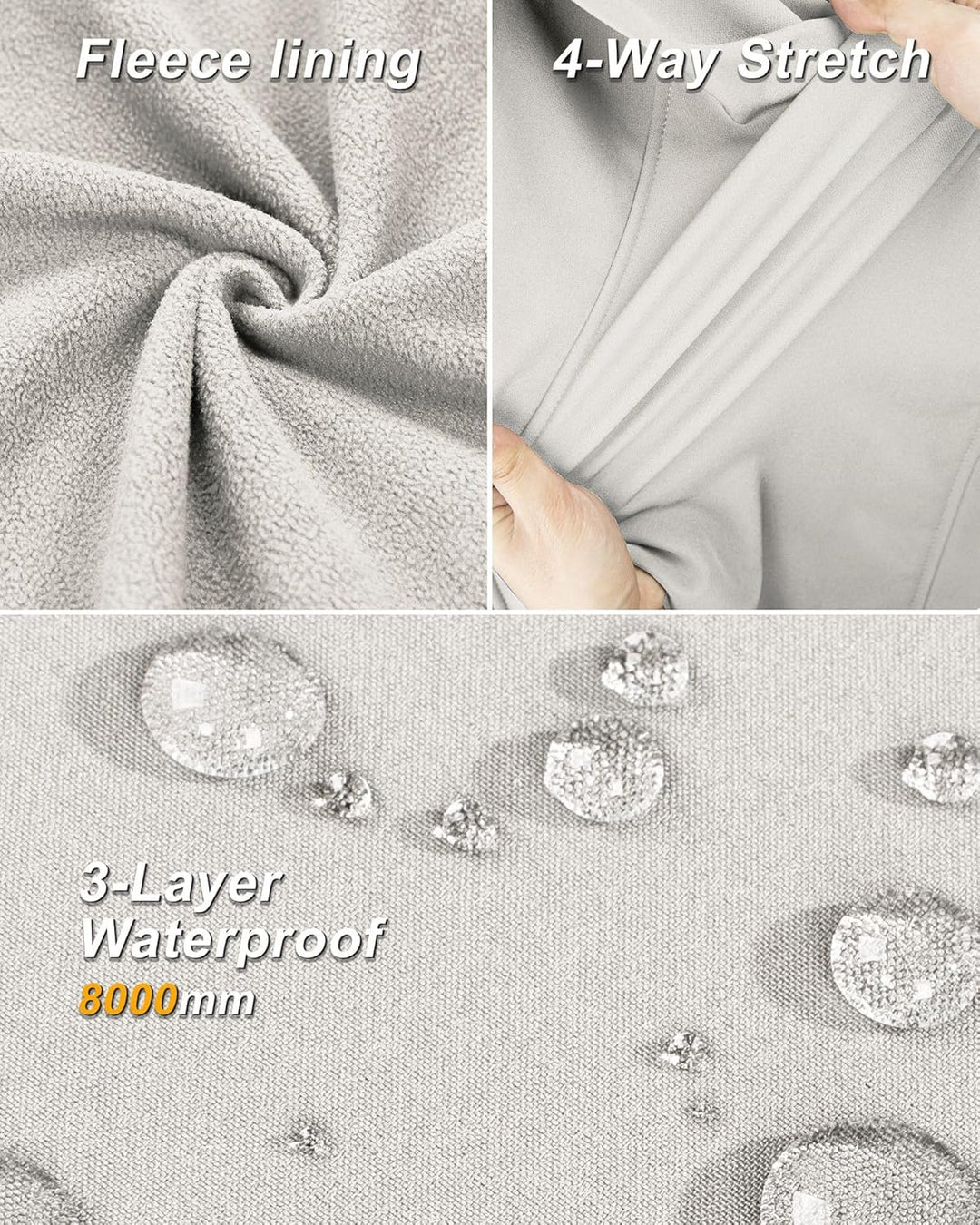 33,000ft Damen Softshell Westen mit Abnehmbare Kapuze Fleece Gefütterte Ärmellose Jacke Wasserdichte