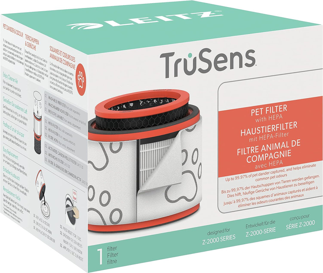 Leitz TruSens Haustier 3-in-1 HEPA Filtertrommel für Leitz TruSens Z-2000/Z-2500 Luftreiniger, Wasch