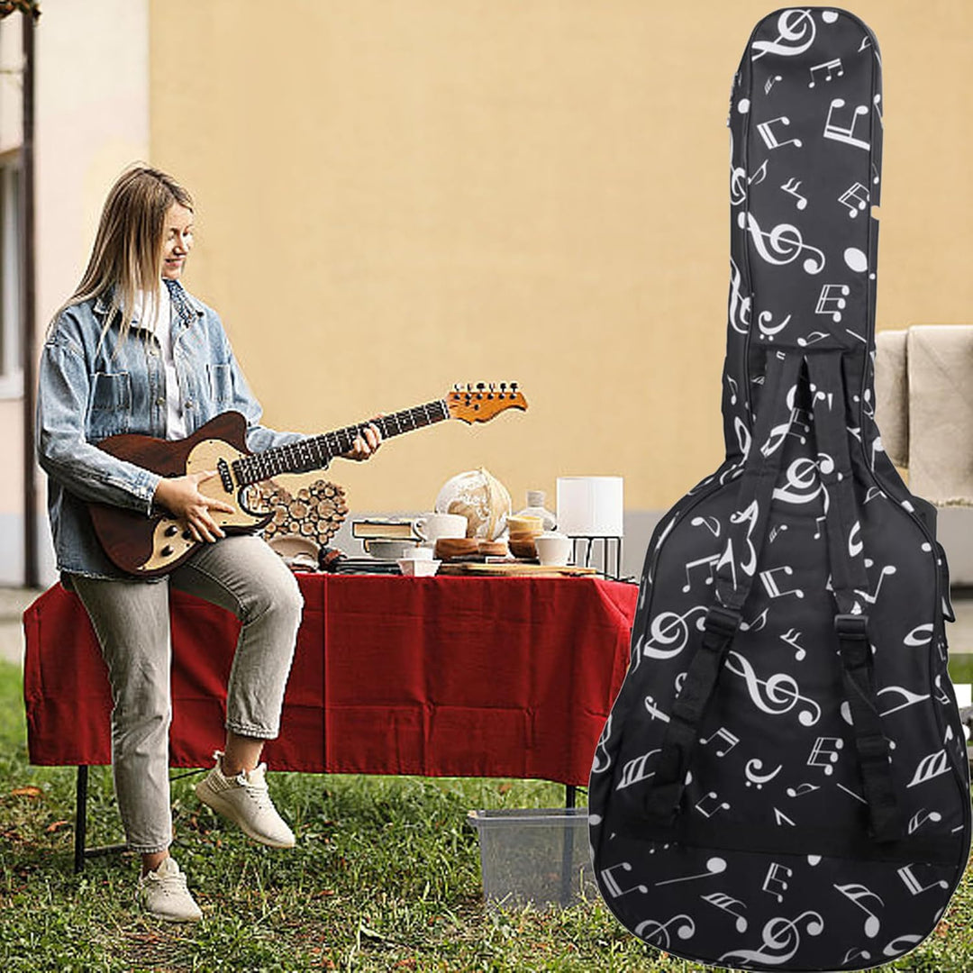 SUQ Wasserdichte Oxford Gitarrentasche, 40/41 Zoll Tasche Musikmuster Nylon Gigbag, E-Gitarrentasche