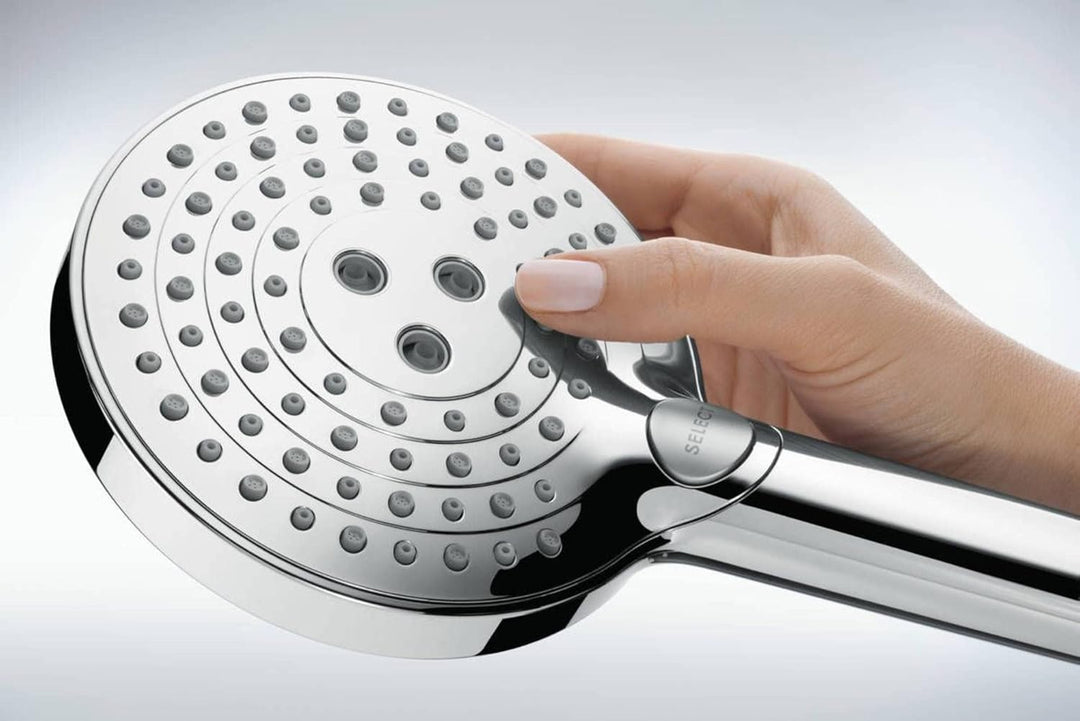 hansgrohe Duschset mit wassersparendem Duschkopf Raindance Select S 120, Regendusche, 3 Strahlarten