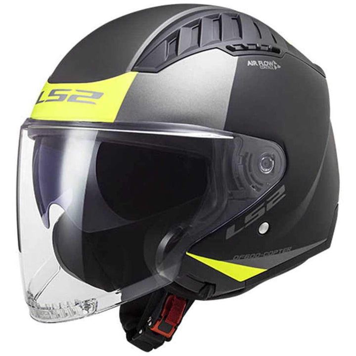 LS2, motohelm jet Copter urbane schwarzmat gelb, XS XS schwarzmatt gelb, XS schwarzmatt gelb