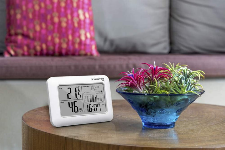 TROTEC BZ07 Wetterstation 6-in-1-Kombigerät mit Innenraum-Klimawerten, Wettertrend, 12-Stunden-Tempe